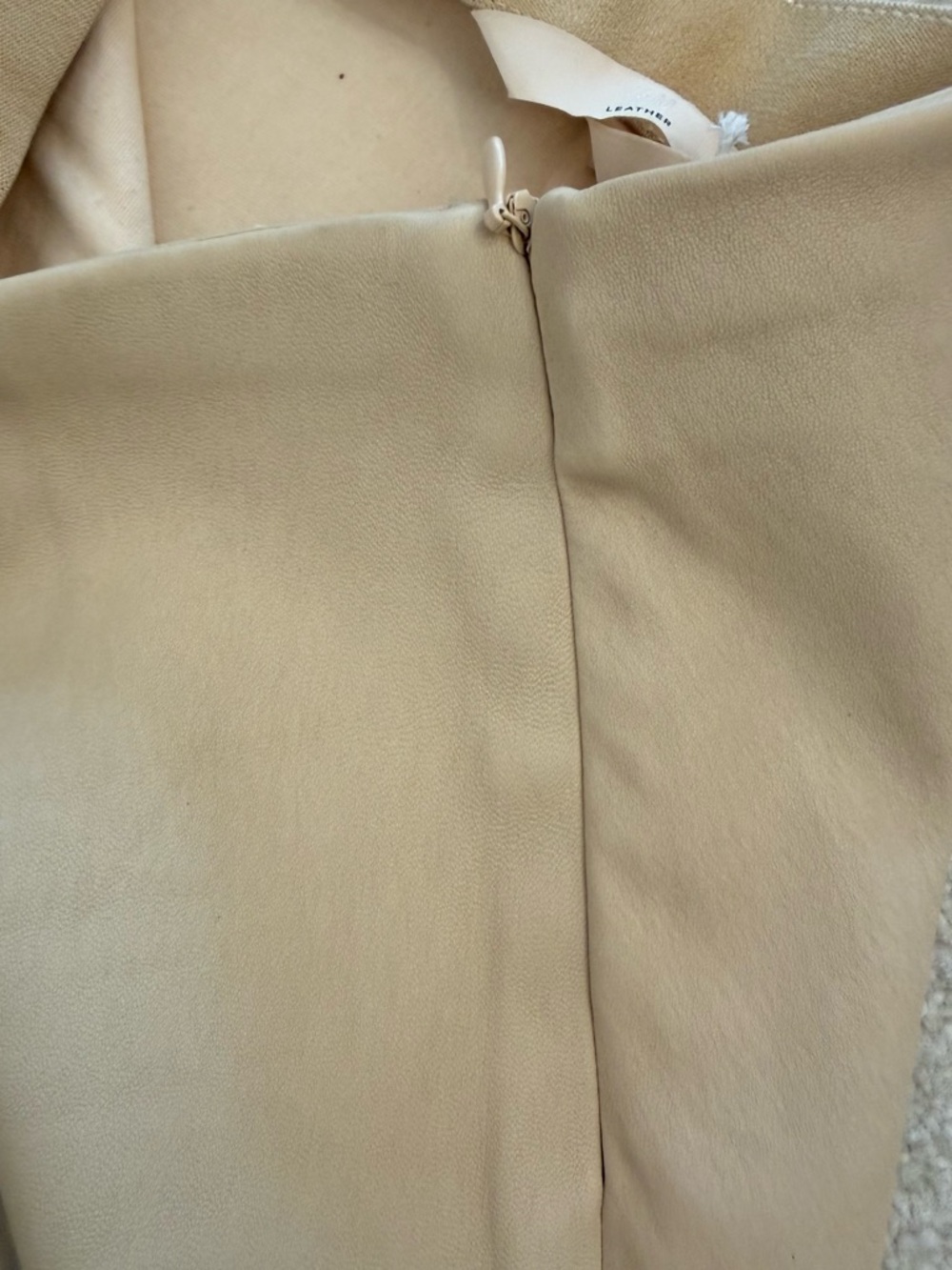 H&M Genuine Leather Leggings Beige Stretch Skinny Pants Size 2 4 6 NWT - Picture 5 of 7